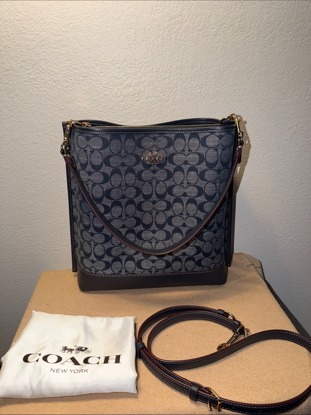 Coach Mollie Bucket Bag in Signature Chambray